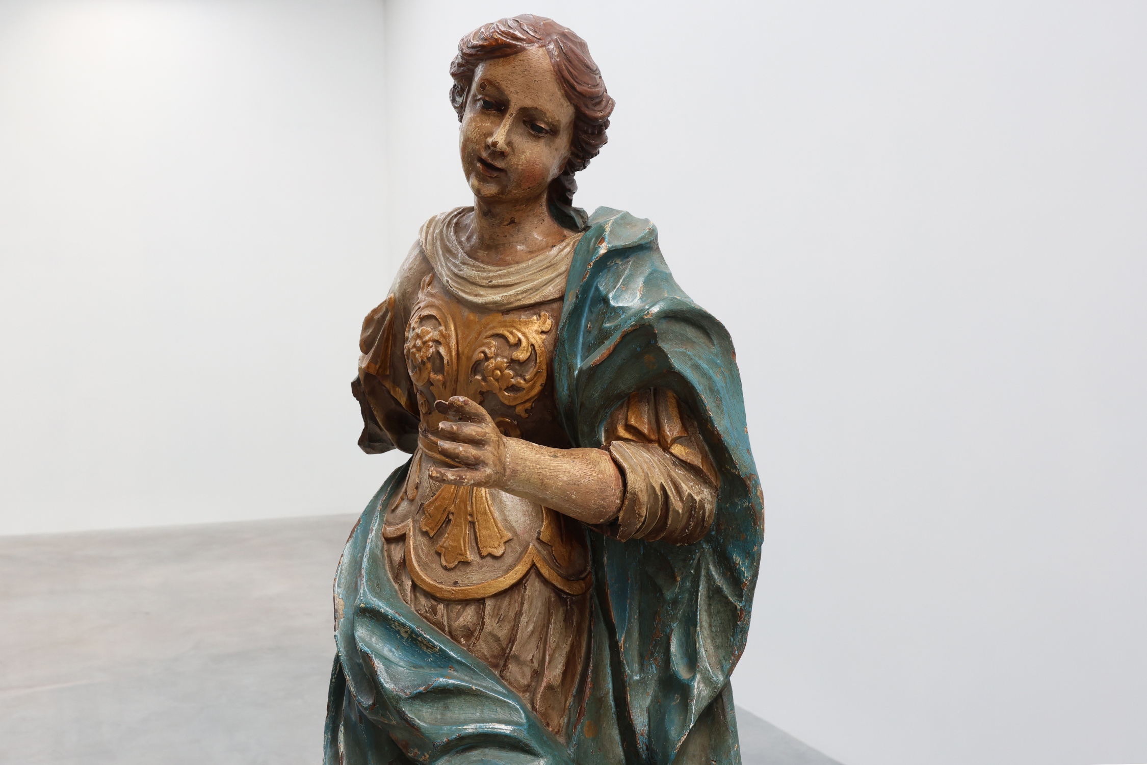 French 18th Century Religious Statue of the Virgin Mary on a cloudthumbnail